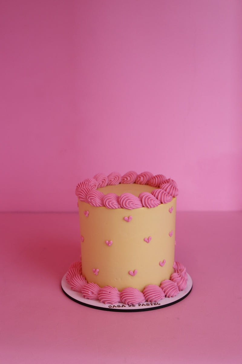 All over heart cake