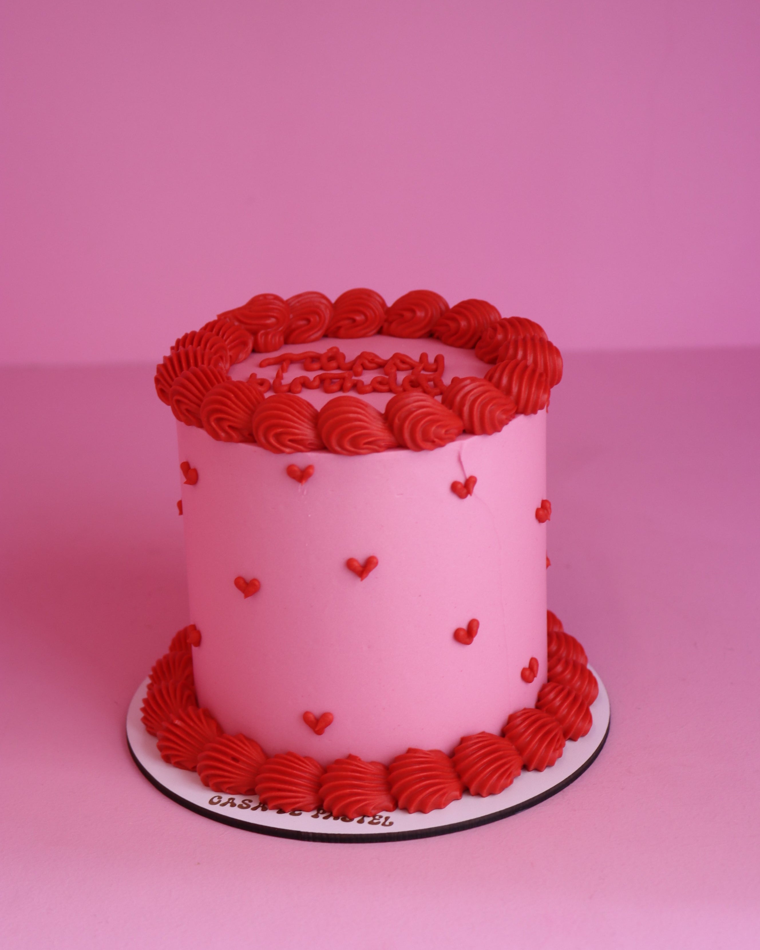 All over heart cake