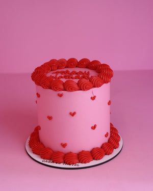 All over heart cake