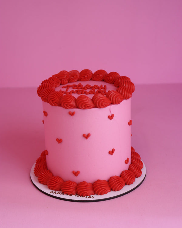 Pastel con corazones por todas partes