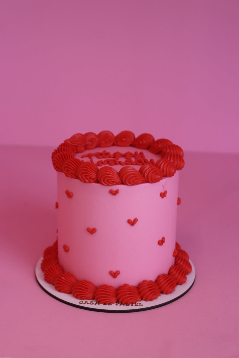 All over heart cake