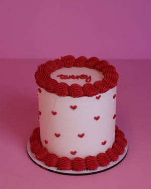 All over heart cake