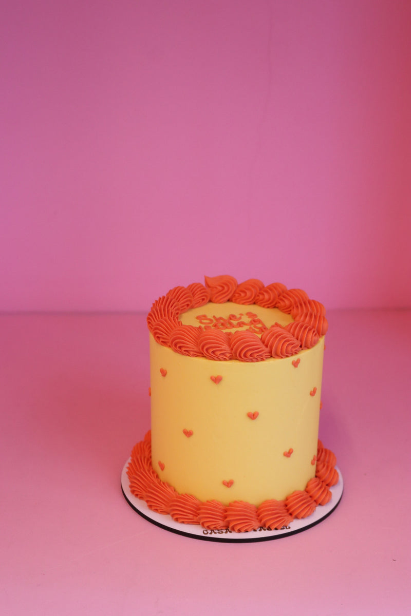 All over heart cake