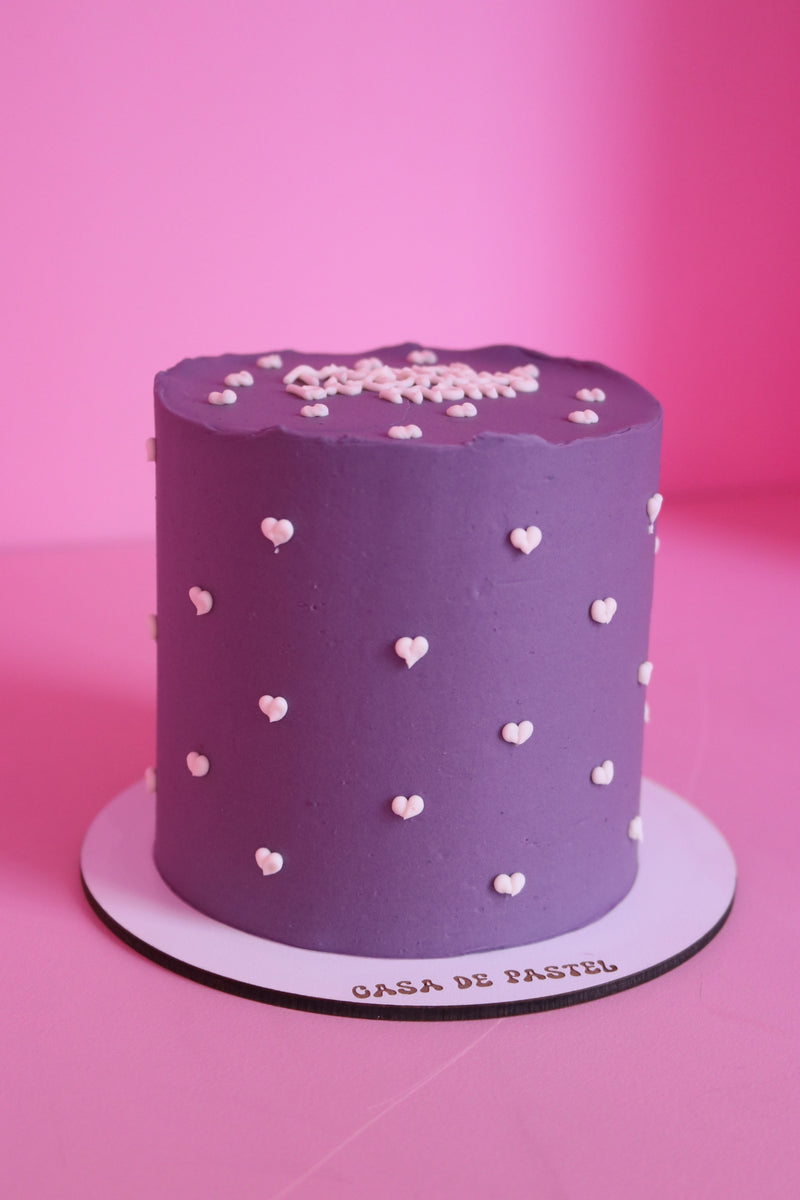 All over heart cake