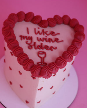 All over heart cake