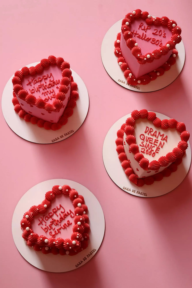All over heart cake