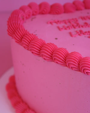 Pastel de corazón vintage | ribetes en contraste