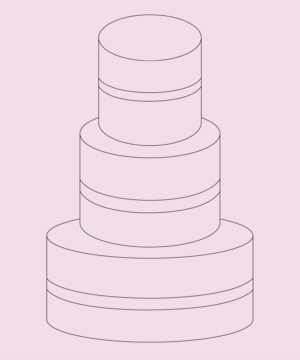 THREE TIER - two layer (SERVES ABOUT 55)