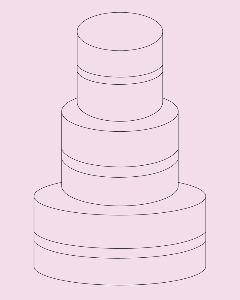 PASTEL DE TRES NIVELES - dos capas (35 PERSONAS)
