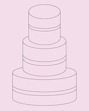 THREE TIER CAKE- two layer (35 PEOPLE)