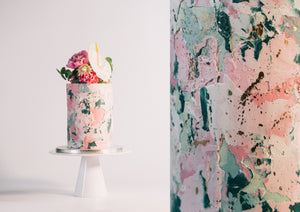 COURSE | TEXTURED MARBLE CAKE | FLORAL DECORATION